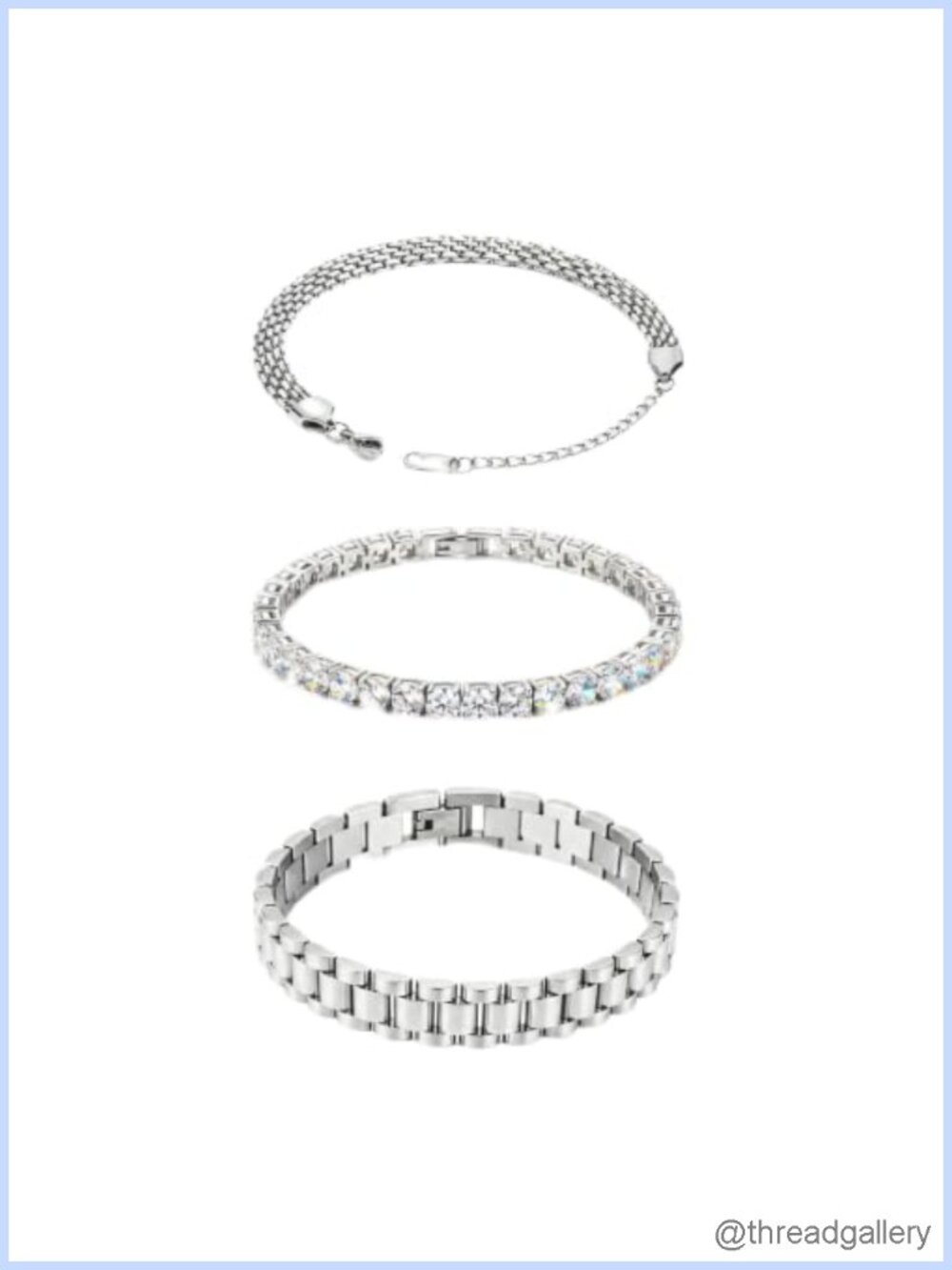 Women's Layered Bracelet Set, Stainless Steel Stackable Bangle Set